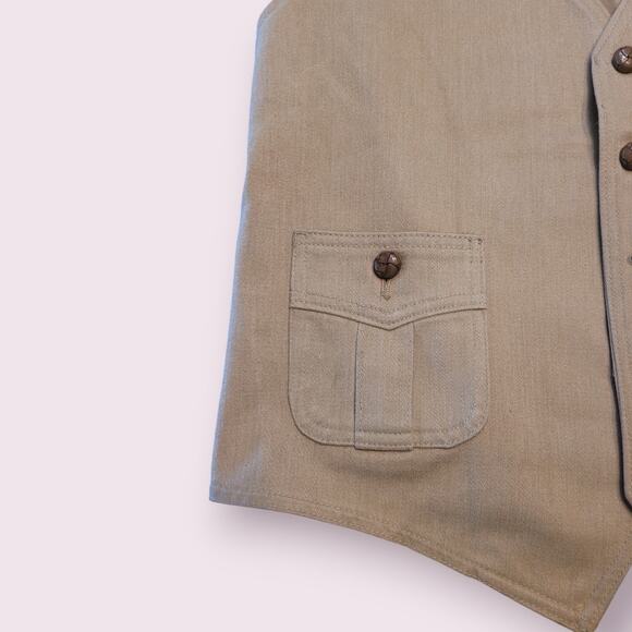 VTG 70s Separate-Lees by LEE Men’s Tan Vest 42R Made in USA Workwear EUC - Picture 3 of 9